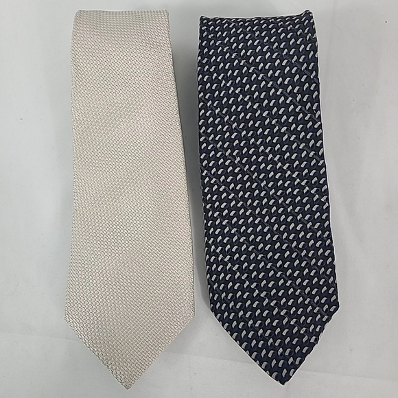2 Vintage Emporio Armani Made in Italy Silk Classic Cut Neck Ties 60" - Picture 1 of 6